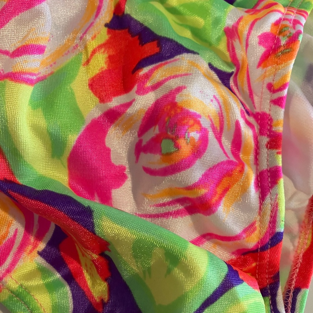 Mirror Palais Swim Mom High Cut Bikini Bottom Candyland Retro 90s Floral NWOT XS - Picture 6 of 6